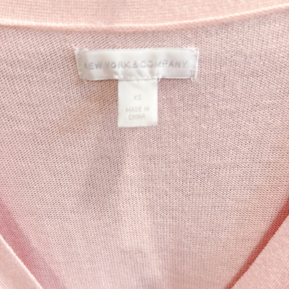 New York & Company Light Pink Cardigan with diamond buttons - Picture 7 of 7